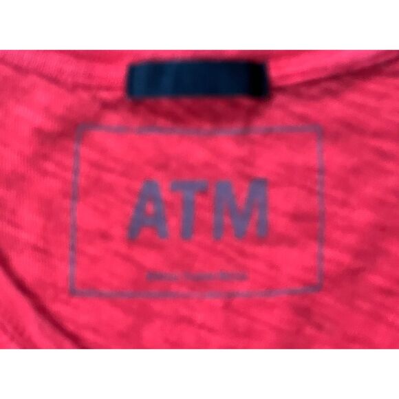 ATM Anthony Thomas Melillo Red V Neck Linen T Shirt Tee Top Mens Size Large - Picture 4 of 7